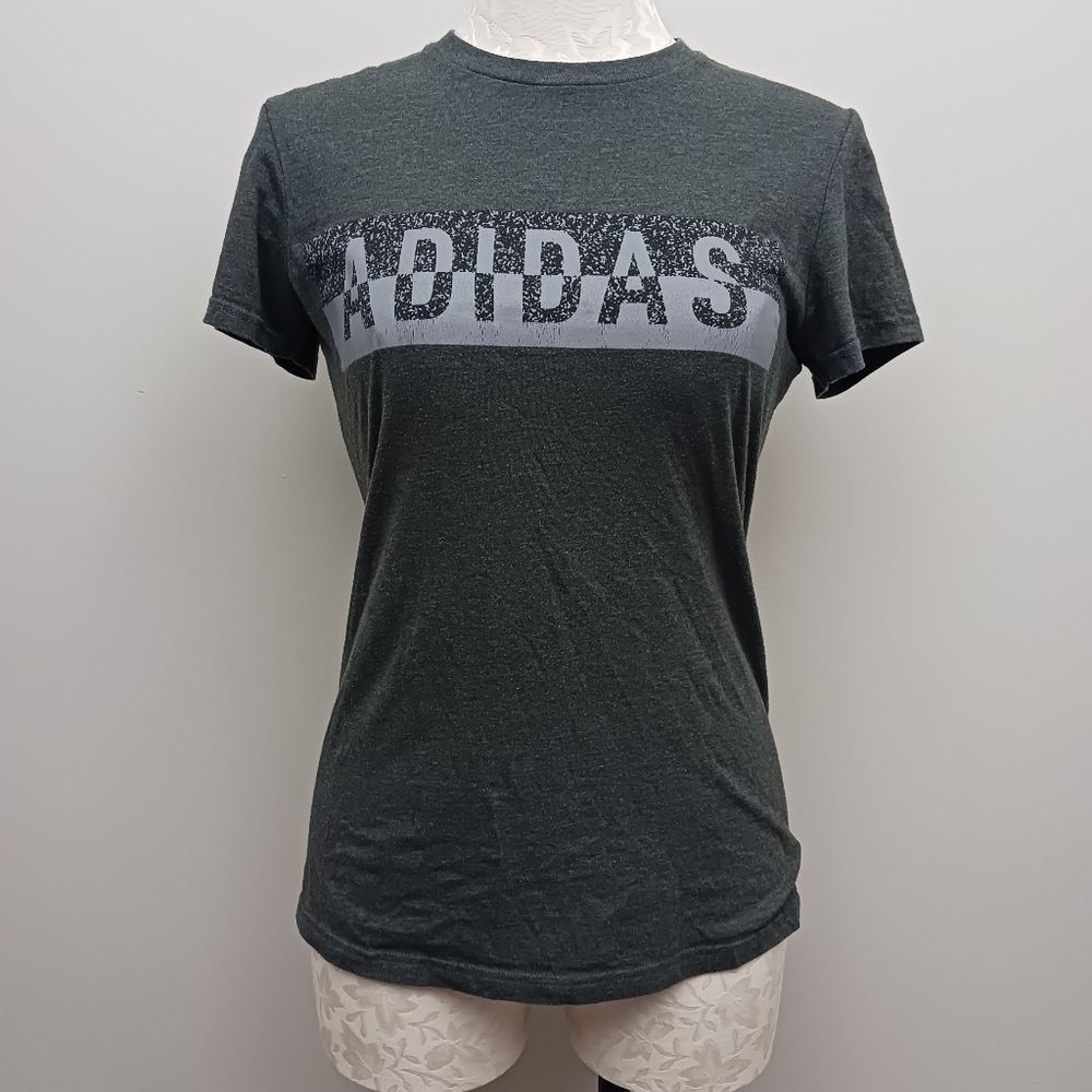 Womens Adidas "The Go To Tee" Gray T Shirt Size Small